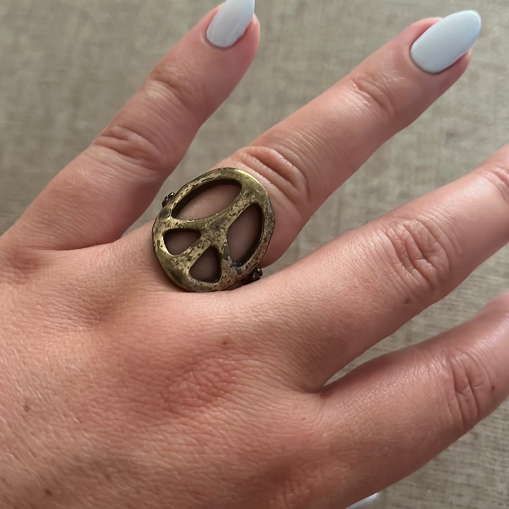 Lucky brand brass peace ring